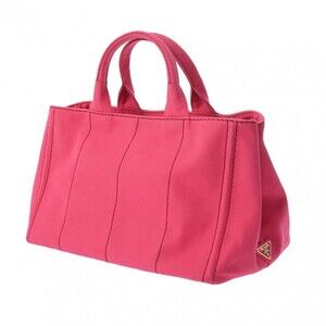 Prada Handbag Canapa Canvas Pink